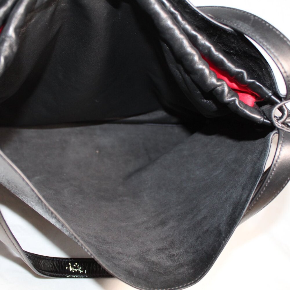 Christian Louboutin Le 54 Crinkle Patent Leather Drawstring Tote Shoulder Bag - Picture 10 of 15